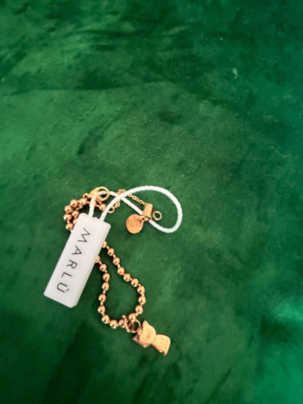 Rose Gold Bead CAT Charm Bracelet in Rose Gold MARLU Italy